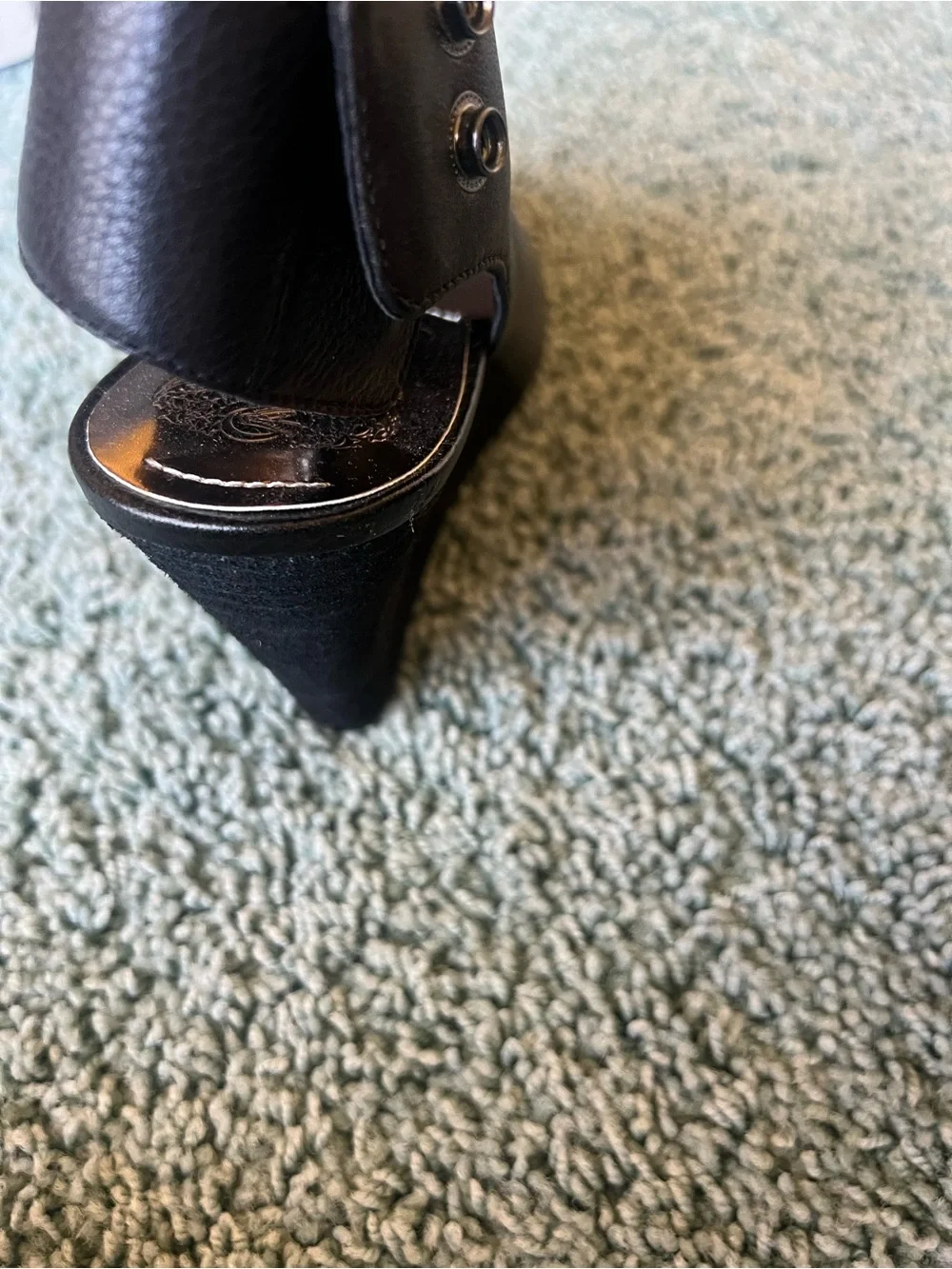Vince Camuto Black Open-Toe Slingback Wedge Booties